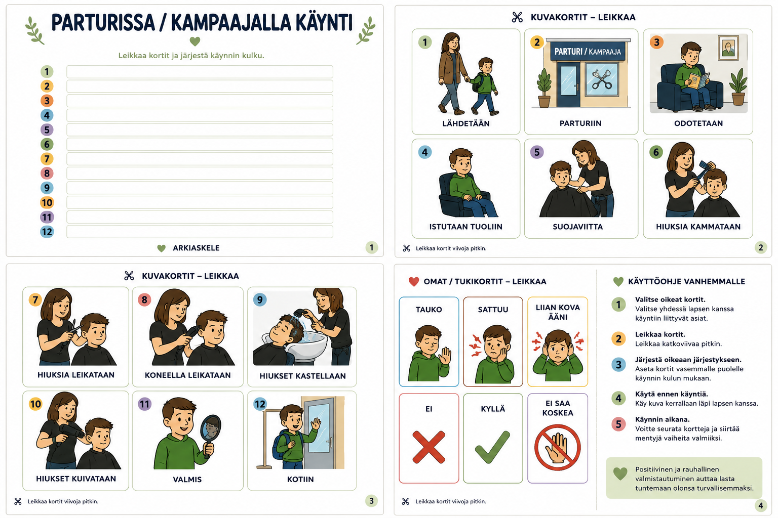 Parturissa / kampaajalla käynti