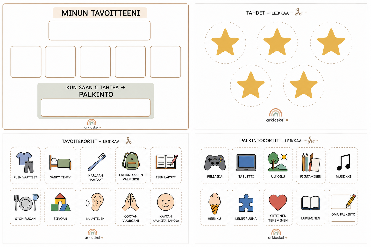Minun tavoitteeni – 5 tähden palkkiotaulu | Ladattava PDF