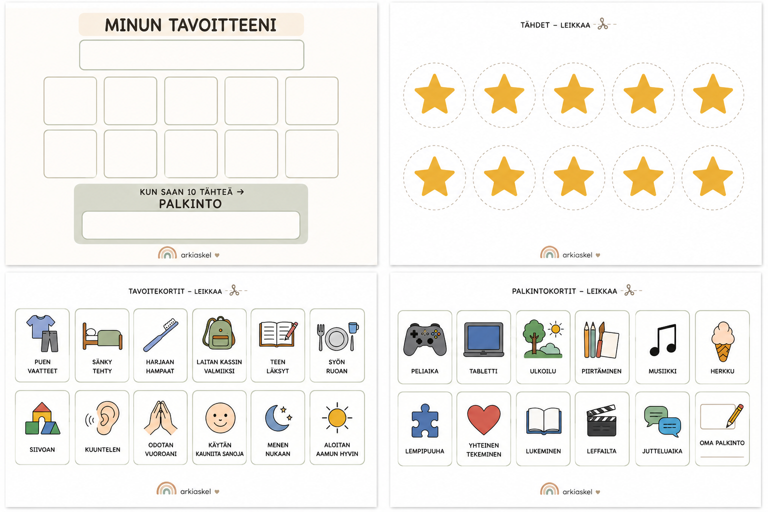 Minun tavoitteeni – 10 tähden palkkiotaulu | Ladattava PDF