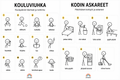 Kouluviuhka & Kodin askareet – selkeät kuvaviuhkat | Ladattava PDF