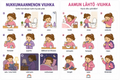 Nukkumaanmenon viuhka & Aamun lähtö -viuhka – tyttöhahmoilla | Ladattava PDF