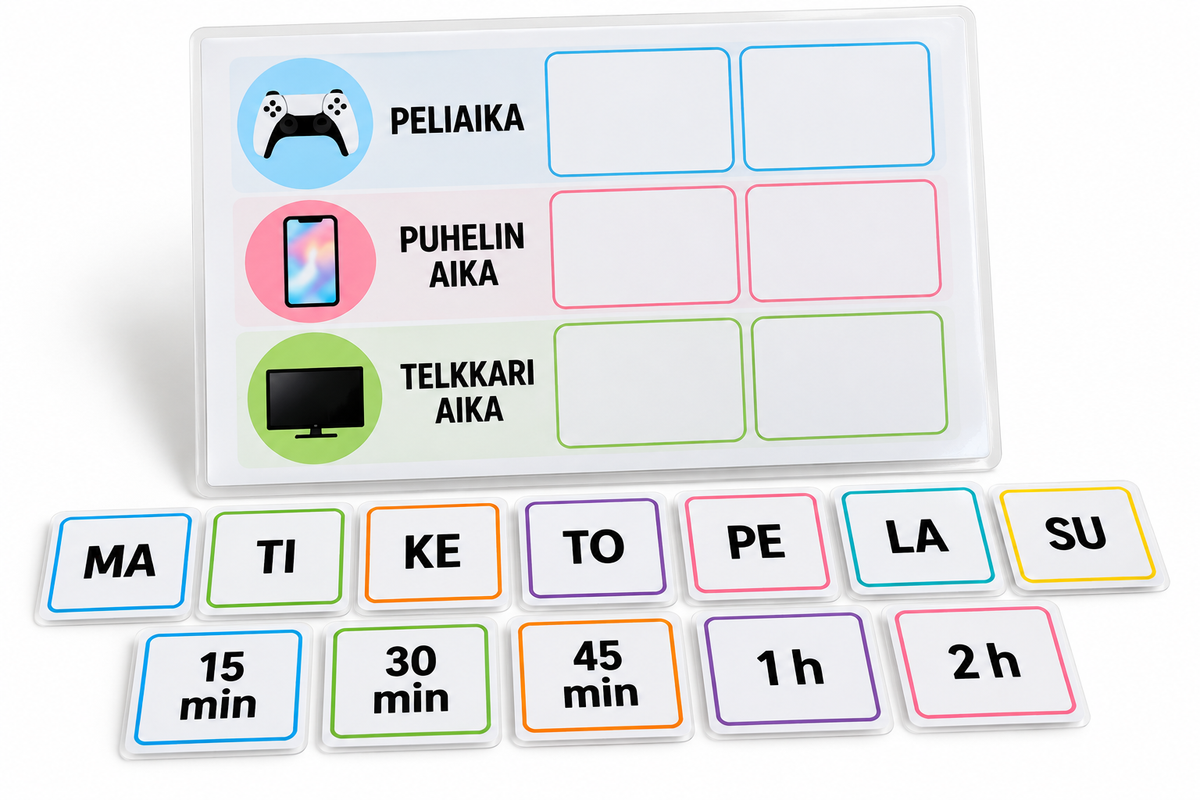 Ruutuaikataulu lapselle – laminoitu A4